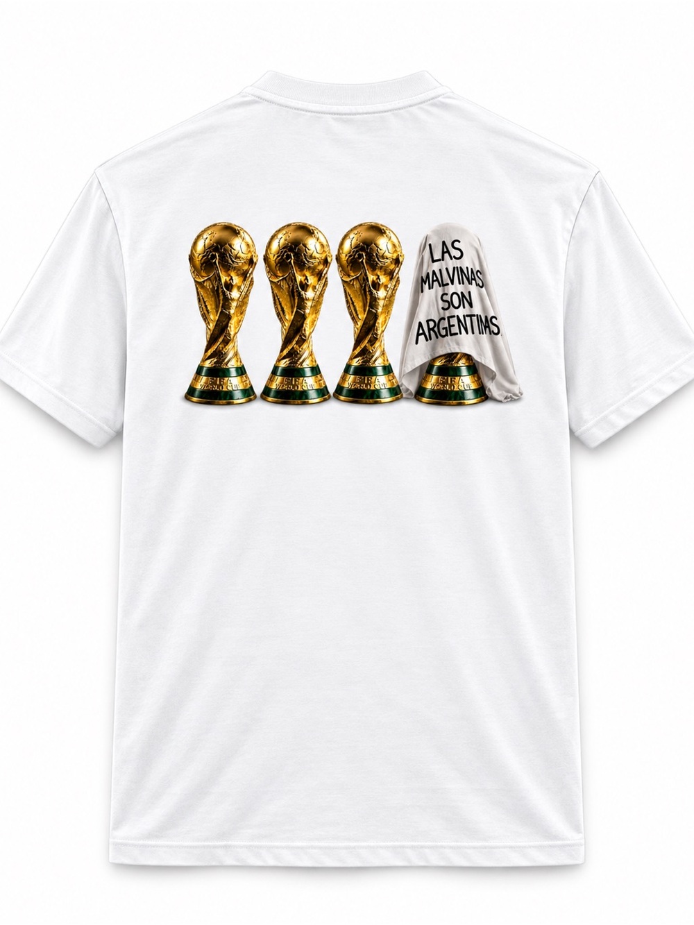 Las Malvinas Son Argentinas White Short-Sleeve Graphic Argentina Tee Shirt
